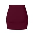 thumbnail image 5 of Dpytoraw Women Fashion Solid SKirt Elastic Waist Slim Short Skirt Women’s Corduroy A-Line Midi Skirt Red, 5 of 5