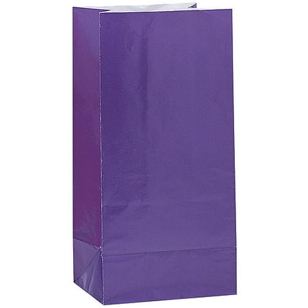 Paper Luminary Party Bags Dark Purple 12ct