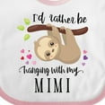 thumbnail image 4 of Inktastic Sloth I'd Rather Be Hanging with Mimi Boys or Girls Baby Bib, 4 of 4