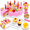Pink, variant on Birthday Cake Toy Pink Play Food Set 75 Pcs Plastic Kitchen Cutting Pretend Play Mundo Toys +3