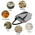 thumbnail image 6 of Vsdgher Gray Plaid print Reusable Shopping Grocery Bags for Women Shopping with Pouch Foldable Pouch Lightweight Polyester Fabric, 6 of 6