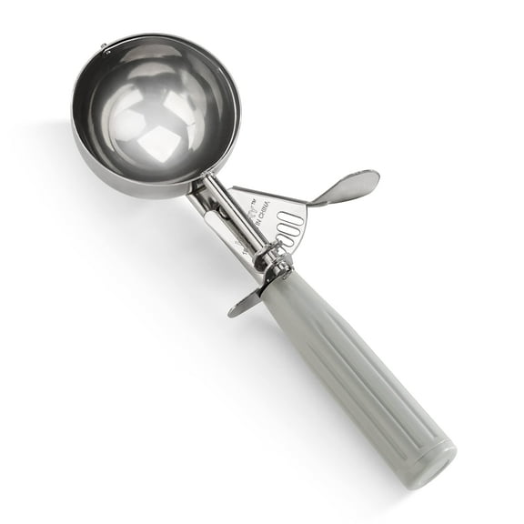 18/8 Stainless Steel Ice Cream Scoop Food Disher 4 oz Size 8, Heavy Duty for Restaurants Cafeterias Dessert Shops, Grey