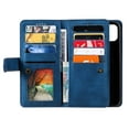 thumbnail image 3 of SaniMore for iPhone 15 Plus 6.7" 2023 Case, Prumium PU Leather Zipper Wallet Card Slots Cash Pocket Flip Kickstand Lanyard Anti-drop Shcokproof Full Body Wrap Business Cover, Darkblue, 3 of 12
