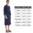 thumbnail image 5 of Men’s Waffle Robe, 3/4 Sleeve Lightweight Bathrobe for Men, Breathable Kimono Spa Robe Hotel Lounge Shower Robe for Home Travel Resort,L-XL Navy Blue, 5 of 7