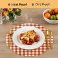 thumbnail image 4 of Caramel Plaid Round 13 Inch Placemats Set of 4, Farmhouse Country Orange Buffalo Checkered HeatResistant Non Slip Place Mats for Dining Table, Wipeable Braided Kitchen Table Mats for Housewarming, 4 of 9