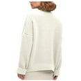 thumbnail image 3 of Lovskoo 2024 Sweaters for Women Winter Trendy Long Sleeve Solid Color V-Neck Sweater Pullover Tops White, 3 of 4