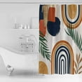 thumbnail image 2 of Shower Curtain Bathroom Set Boho Arch Sun Tropical Leaves Waterproof Fabric Shower Curtains with Grommets&Hooks Terracotta Aesthetic Nordic Style Privacy Bath Curtain for Bathtub 72x84in, 2 of 7