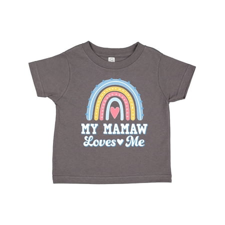 

Inktastic My Mamaw Loves Me Girls Retro Rainbow Gift Toddler Toddler Girl T-Shirt