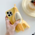thumbnail image 1 of Män Kvinnor Kreativ Rolig Nytänkande Stilfull Clip-on 3d Gul Banan Leksak Dekoration Mobilskal, 1 of 5