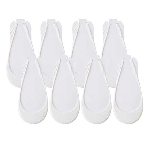 4 Pairs No Show Liner Socks for Women, Low Cut Cotton Nylon Boat Invisible Hidden Sock, Non Slip Footies for Flats, Loafers, Sneakers, Breathable Lightweight Daily Wear White