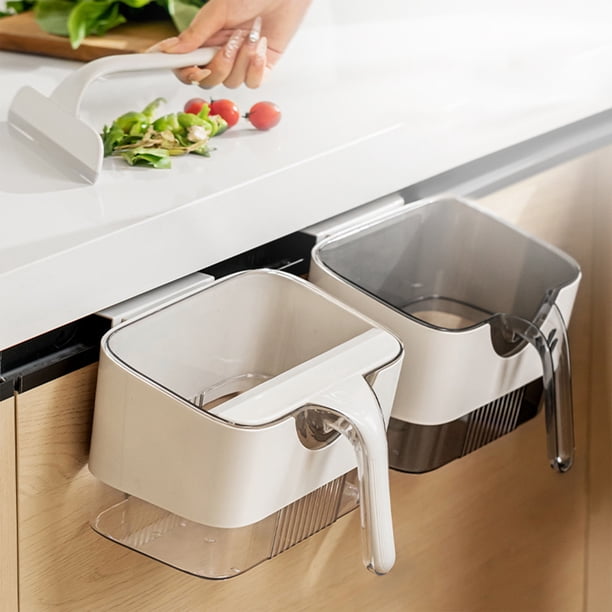 Fiudx Contenedor de Basura de Pared para Cocina, Resistente, Diseño Compacto, Sellado, Antiolores, Versátil para Cocina, Baño y Lavadero, Fácil Instalación, Tamaño 25 X 14 X 13,5 Cm