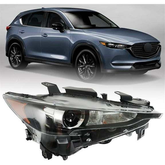 PET-U LED Headlight For 2017-2020 2021 Mazda CX5 Black Housing Clear Lens Right Side