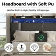 thumbnail image 6 of NEGYLIM Floating Bed Frame Full Size with LED Lights,Easy to Assemble, Metal Platform Bed with Storage Headboard, No Box Spring Needed, Black, 6 of 14