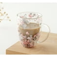 thumbnail image 4 of Dried Flower Double Wall Glass Cup, Aesthetic Flowers Coffee Mugs, Cute Insulated Tea Cup with Handle Heat Resistant for Women, Ideal Gift for Birthday Mother's Day Perfect for Wife Mom Friend (pink), 4 of 6