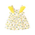 thumbnail image 5 of lcziwo Infant Toddler Girls Cute Summer Clothes Kids Sleeveless Strawberry Print Mini Dress with Hat 2 Piece Outfits Set Yellow 18 Months, 5 of 8