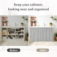 thumbnail image 6 of Grey Cabinet Curtain 28"W x 51"L, Modern Pure Gray Dust-Proof Privacy Curtain for Closet Shelves Self Adhesive, Sink Skirt for Bathroom Vanity Kitchen Laundry Room, 6 of 9