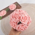thumbnail image 3 of 25 Pcs Simulated Roses with Stems,Real Foam Roses Bulk Artificial Flowers,for DIY Wedding Bouquet Centerpiece Arrangement Party Baby Shower Home Decoration (Pink), 3 of 7