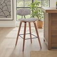 thumbnail image 2 of Fox Modern Swivel Bar Height Stool with Speckled Brown Upholstered Seat and Walnut Wood Frame, 2 of 5