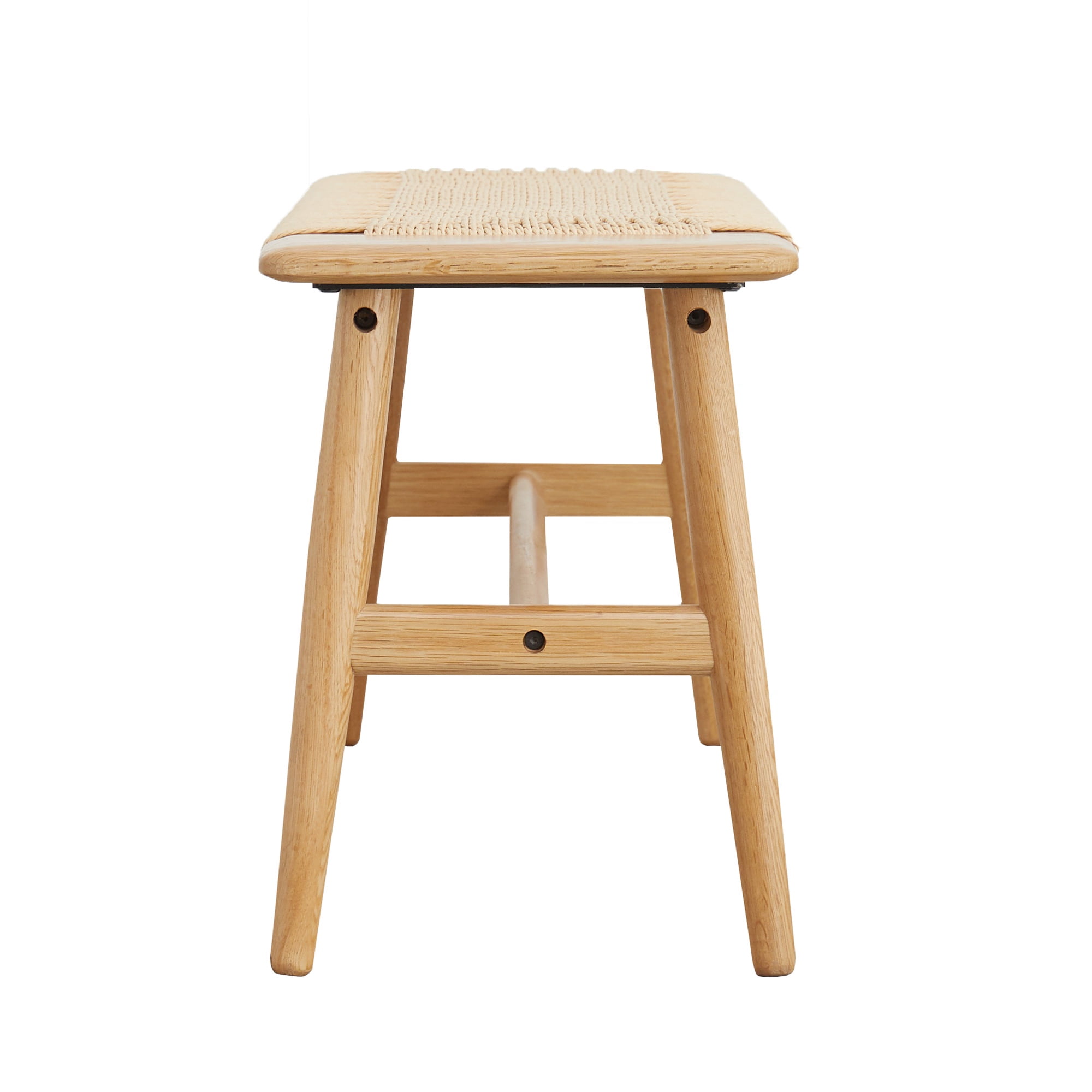 PORKISS Indoor Bench, End of Bed Bench, Wood Dining Bench, Entryway Bench with Solid Wood Legs for Bedroom, Kitchen & Living Room, Oak