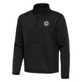 thumbnail image 2 of Men's Antigua Black Winnipeg Jets Twist Quarter-Zip Pullover Jacket, 2 of 3