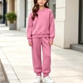 thumbnail image 6 of BXJX Girls Cotton Outfit Sets Long Sleeve, 2 Piece Pullover School Sweatshirts and Jogger Pants Sets Hot Pink Size 4-5 T, 6 of 9