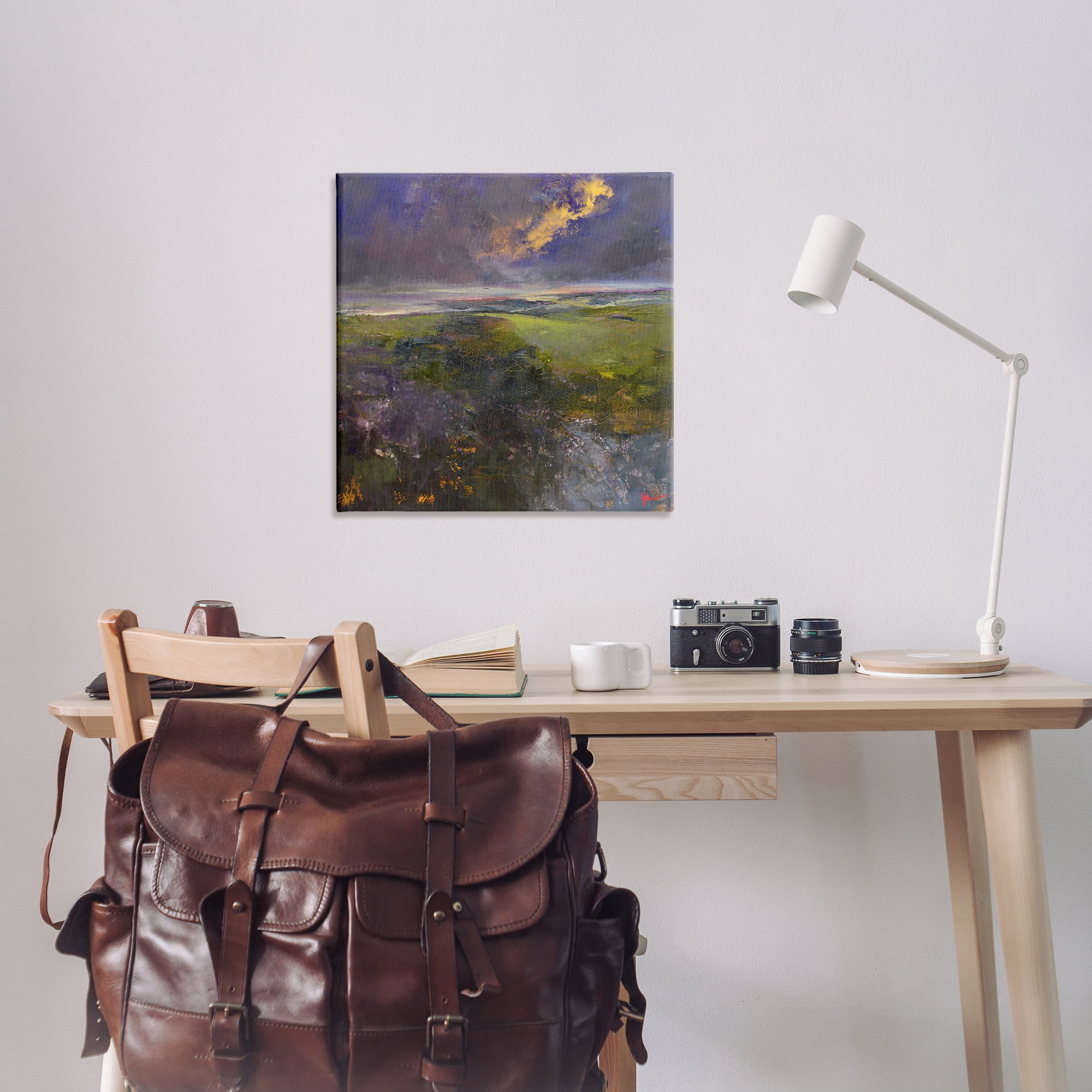 Stupell Industries Gilded Landscape Abstract Landscape & Nature Painting Wrapped Canvas Art Print Wall Art, 30 x 30