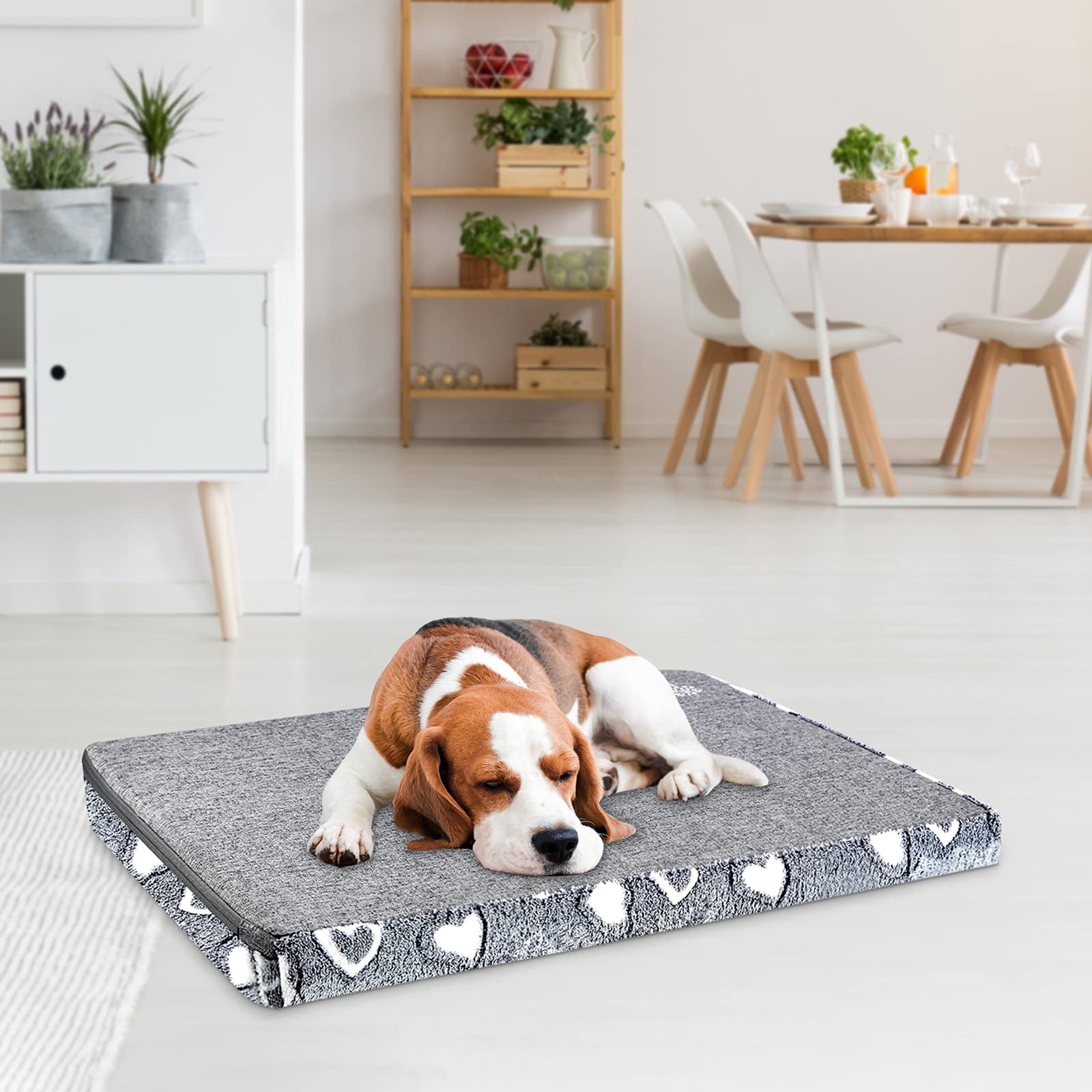 Dog Crate Mat - Reversible Cool & Warm Stylish Bed  Waterproof Machine Washable Supports Small To Xxl Dogs Grey