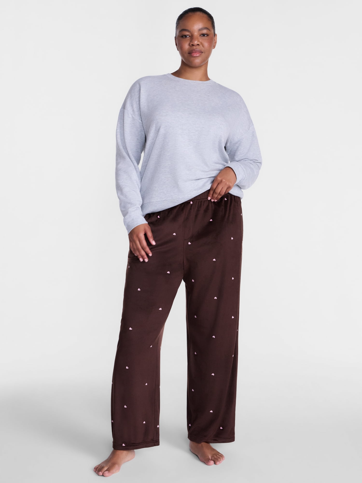 Joyspun Women's Velour Sleep Pants, Sizes XS-3X