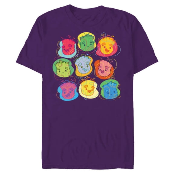 Marvel Groot Faces 1970s Retro Guardians of the Galaxy - Short Sleeve Blended T-Shirt for Adults - Customized-Purple