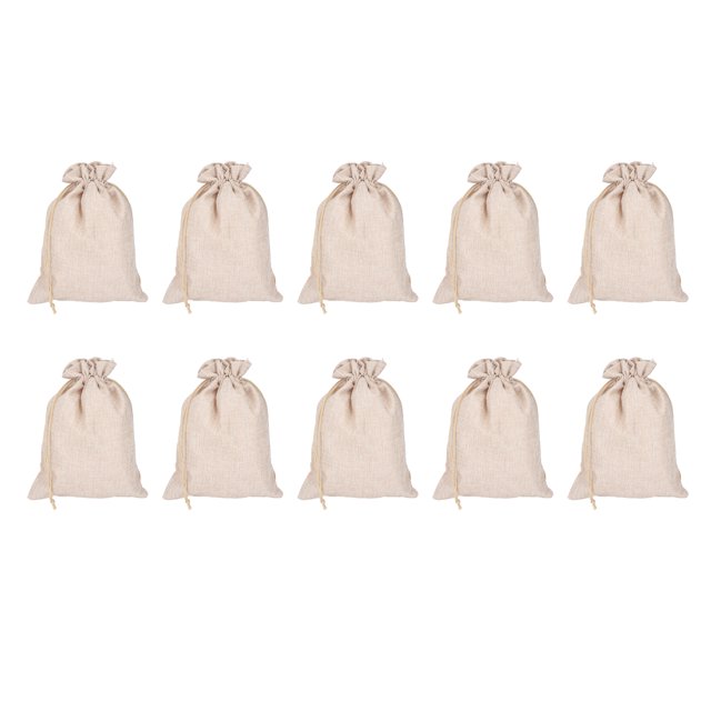 ANGGREK 10 Pcs Sac en Coton et Lin Petit Sac de Rangement à Cordon 9 X 6.7 Po Sac de Rangement Réutilisable pour Pain Fleurs, Sacs avec Cordon, Sacs de Rangement Réutilisables