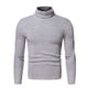 thumbnail image 1 of Jersey de forro polar de cuello alto de color sólido delgado de manga larga para hombre Pompotops  oipoqjl8091, 1 of 9
