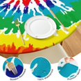 thumbnail image 4 of Colorful Tie Dye Pattern Round Fitted Tablecloth with Elastic Edge,Dining Table Cover Waterproof,Outdoor Round Tablecloth for Camping,Dining,Indoor and Outdoor, 4 of 7