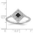 thumbnail image 5 of White Night Sterling Silver Rhodium-plated Black and White Diamond Ring, 5 of 7
