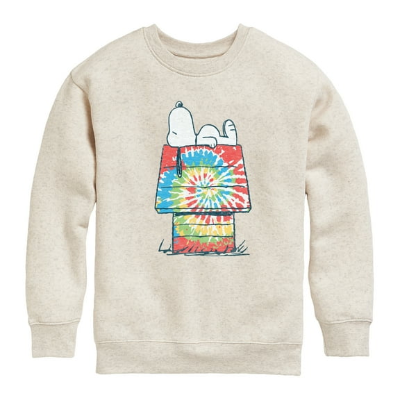 Peanuts - Snoopy Tie Dye House - Toddler & Youth Crewneck Fleece Sweatshirt