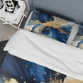 thumbnail image 4 of DESIGN ART Designart "Dark Blue and Gold Strokes VIII" Blue Modern - Bedding Cover Set With Shams Twin, 4 of 6