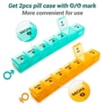 thumbnail image 5 of 2-Pack 7 Day Pill Organizer for Travel, Weekly Pill Boxes and Organizer, 14 Day XL Medication Organizer Dispenser for Fish Oils, 5 of 6