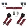 thumbnail image 1 of Standard 2 Point Burgundy Retractable Bench Seat Belt Kit with Bracketry for 1950-1954 Nash Rambler - 3 Belts, 1 of 1