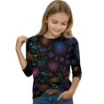thumbnail image 5 of Grblisyd Boys Girls 3/4 Sleeves Halloween Tops Casual Crewneck Trendy Graphic Shirts for Fall Daily Wear Clothes, 5 of 6