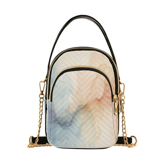 ALAZA Chain Crossbody Bags for Women Watercolor Liquid Shoulder Handbag Phone Purse