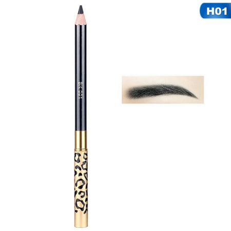 AkoaDa 1Pc Durable Brush Comb Eyebrow Pencil Waterproof Leopard Tube Eyebrow Makeup Golden Long-Lasting Waterproof