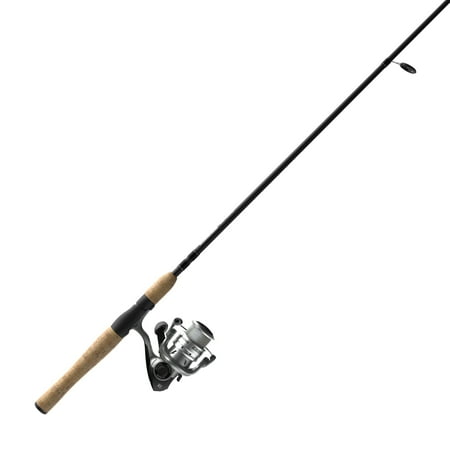 Zebco Genesis Spinning Reel and Fishing Rod Combo 6 Ft. 6 In. 2-Piece Fishing Pole Size 30 Reel Changeable Right- or Left-Hand Retrieve Pre-Spooled with 12-Pound Zebco Line Silver and Black