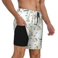 thumbnail image 3 of Haiem Cartoon House Mens Swim Trunks with Compression Liner 2 in 1 Swimming Shorts Stretch Swimwear Quick Dry,Board Shorts-Large, 3 of 9
