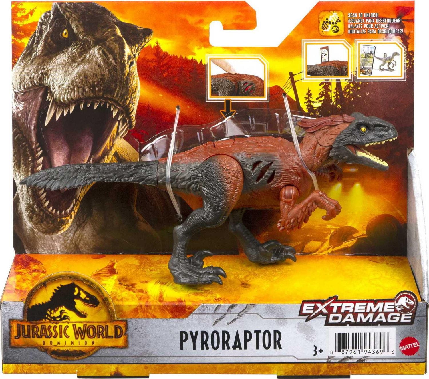 Jurassic World: Dominion Extreme Damage Pyroraptor Dinosaur Figure