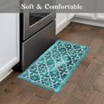 thumbnail image 4 of Teal Green Kitchen Mats for Floor, Turquoise Geometric Boho Kitchen Rugs Set of 2 Carpet Area Rug, Retro Vintage Farmhouse Boho Kitchen Decor and Accessories Stuff, 17x30 and 17x47 Inch, 4 of 7