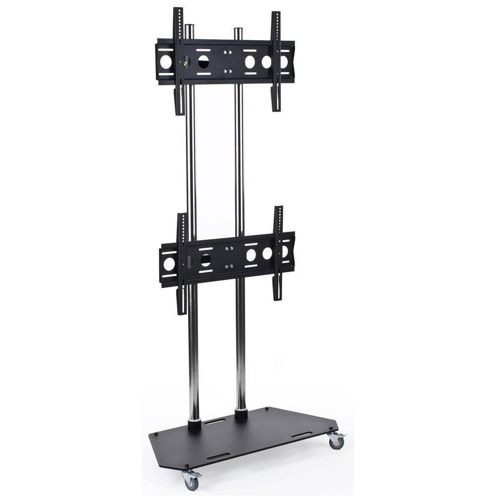 Dual Monitor Floor Stand with 2 VESA Compatible Brackets, Fits 42" to 60" Flat Screen Monitors