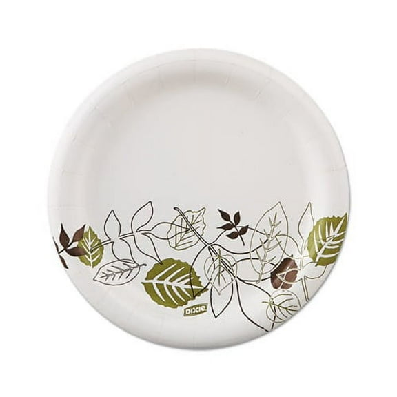 Pathways Soak-Proof Shield Mediumweight Paper Plates 6 7/8", Grn/Burg, 125/Pk