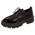 thumbnail image 5 of HEWUQI Oxford Shoes for Women Lace up Platform Wingtip Patent Leather Chunky Low Heels Round Toe Casual Work Vintage Dress Pumps Black Size 7.5, 5 of 5