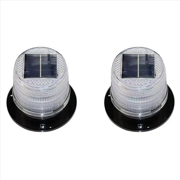 2X Luz de Advertencia Magnética Solar, Lámpara Intermitente, Baliza de Techo para Coche o Camión, Luz Estroboscópica Inalámbrica con Batería, Luces de Emergencia.