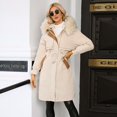 thumbnail image 5 of Vedolay Coat for Women Winter Cardigan Coat Long Sleeve Open Front Loose Coat Beige,L, 5 of 5