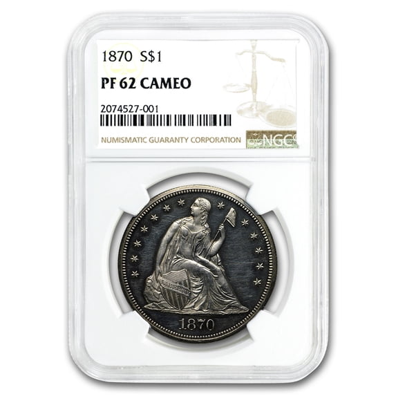 1870 Liberty Seated Dollar PF-62 Cameo NGC